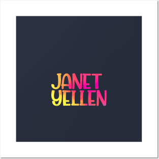 Janet Yellen colorful watercolor Posters and Art